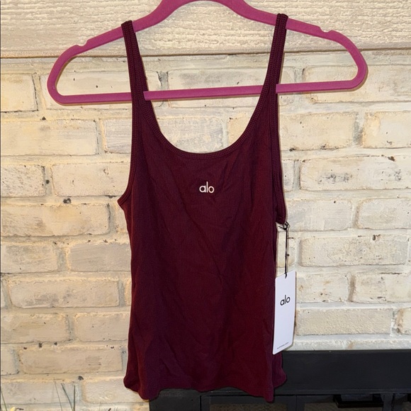 Alo Yoga Burgundy Ribbed Prosper Tank - Picture 3 of 8